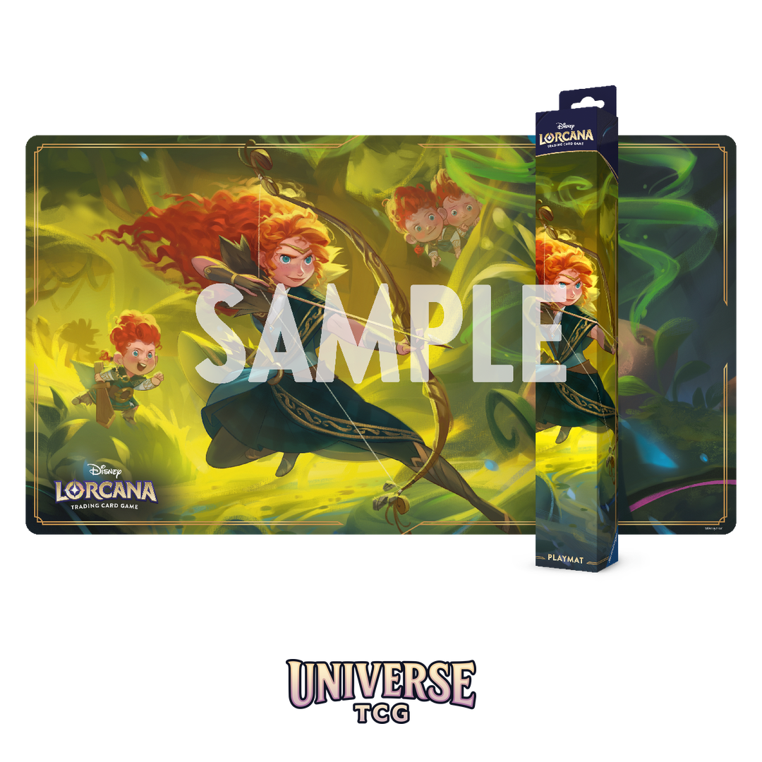 Disney Lorcana Wilds Unknown Merida Playmat - Official card game play surface featuring brave princess artwork - Box Back