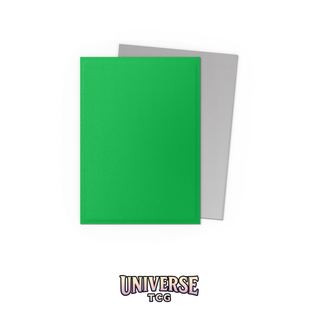 Dragon Shield Apple Green and Silver Matte Dual Sleeves pack with 100 card sleeves featuring bright green exterior and silver interior on white background - Box Back