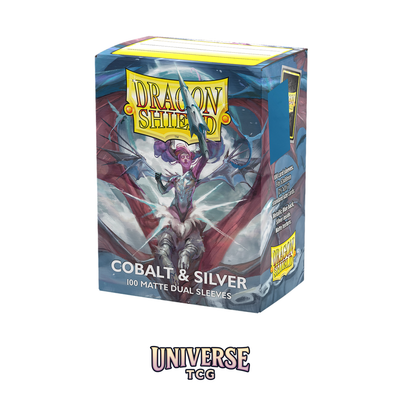 Dragon Shield - Cobalt & Silver Matte Dual Sleeves (100 sleeves) - Universe TCG