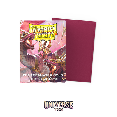 Dragon Shield - Pomegranate & Gold Matte Dual Sleeves (100 sleeves) - Universe TCG