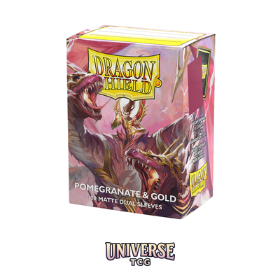Dragon Shield - Pomegranate & Gold Matte Dual Sleeves (100 sleeves) - Universe TCG