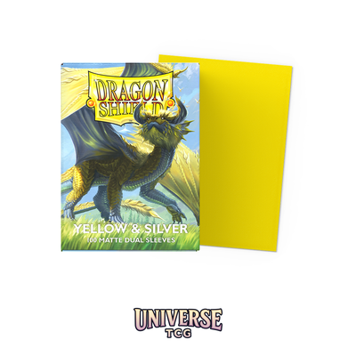 Dragon Shield - Yellow & Silver Matte Dual Sleeves (100 sleeves) - Universe TCG