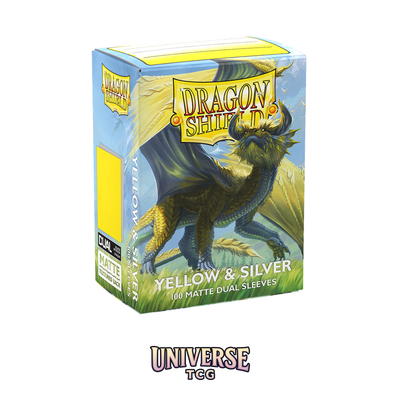 Dragon Shield - Yellow & Silver Matte Dual Sleeves (100 sleeves) - Universe TCG