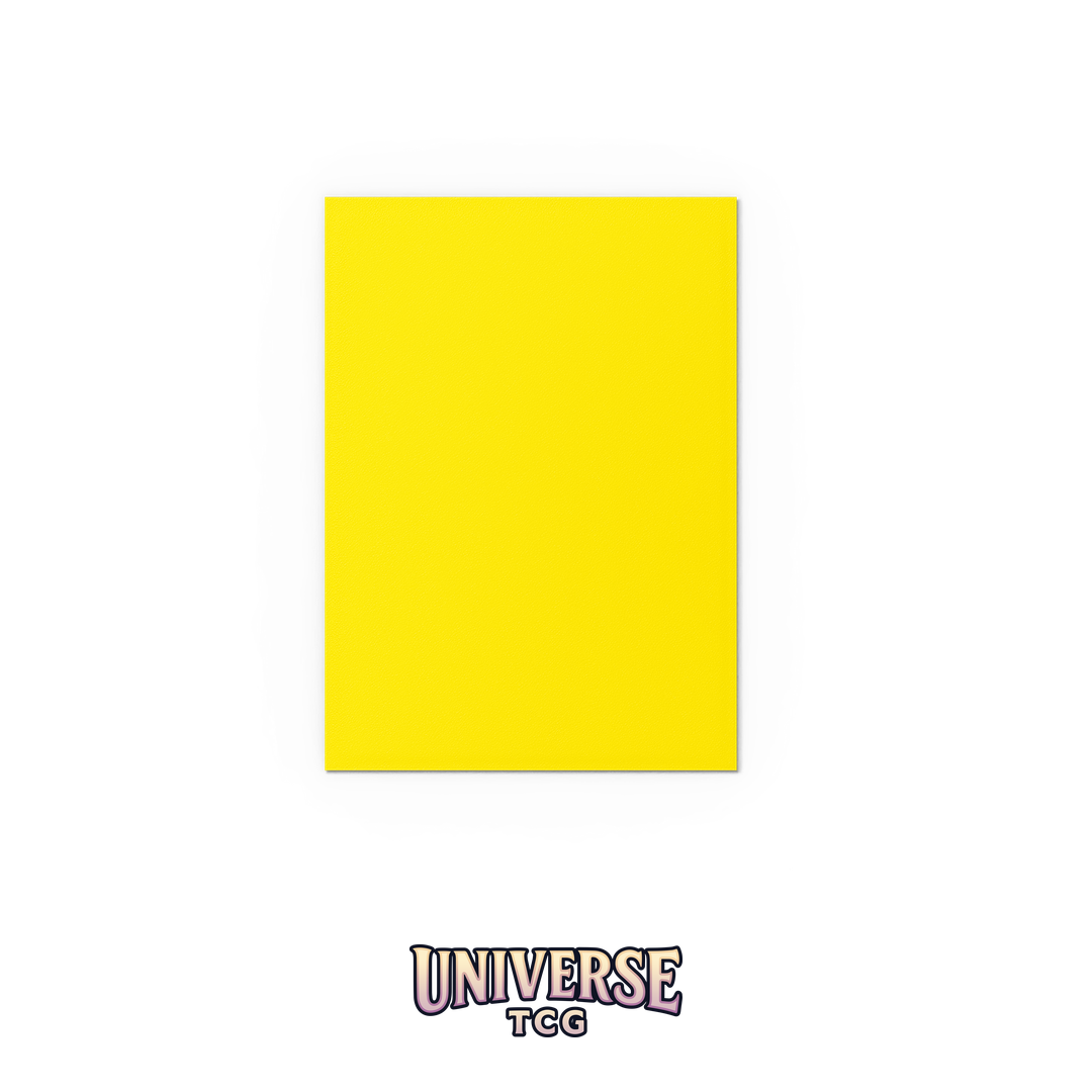 Dragon Shield Yellow and Silver Matte Dual Sleeves pack with 100 card sleeves featuring bright yellow exterior and silver interior on white background - Detail View