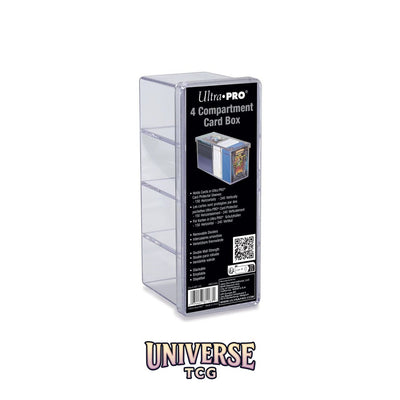 Ultra Pro 4-Compartment Card Box: Clear