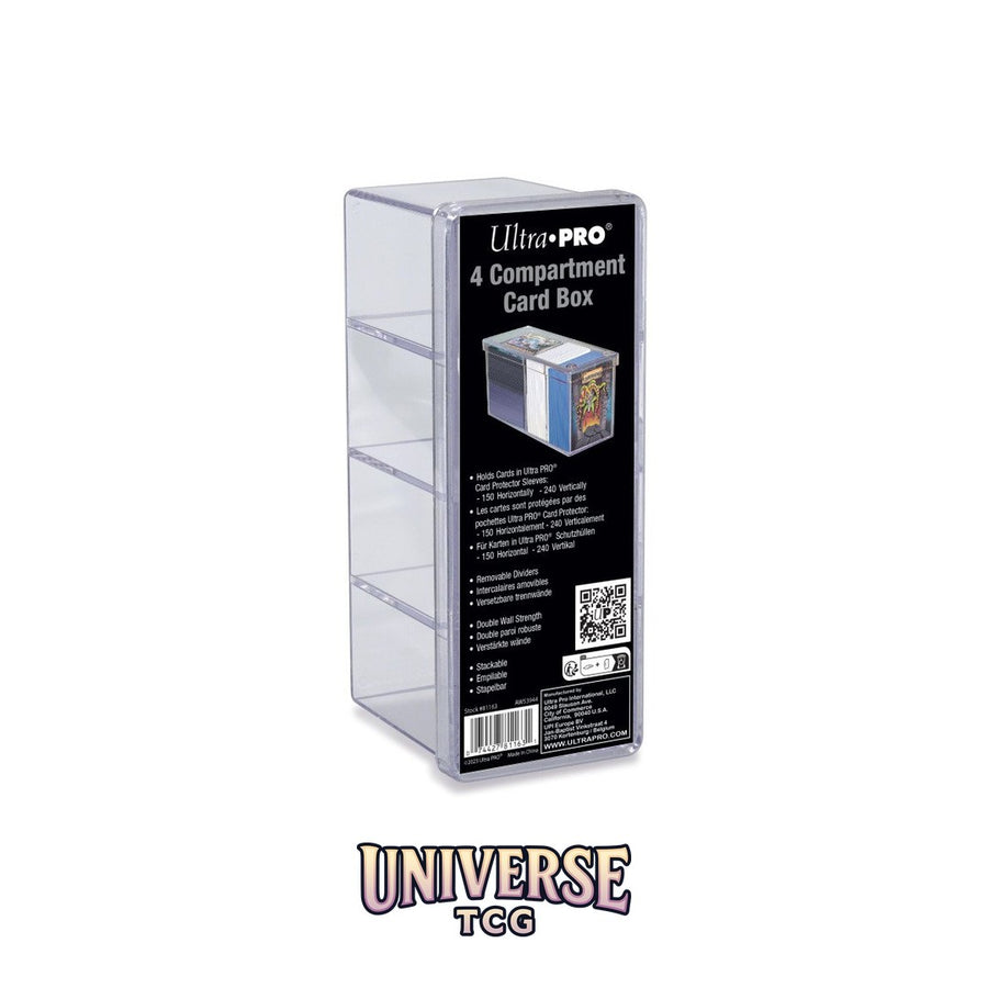 Ultra Pro 4-Compartment Card Box: Clear