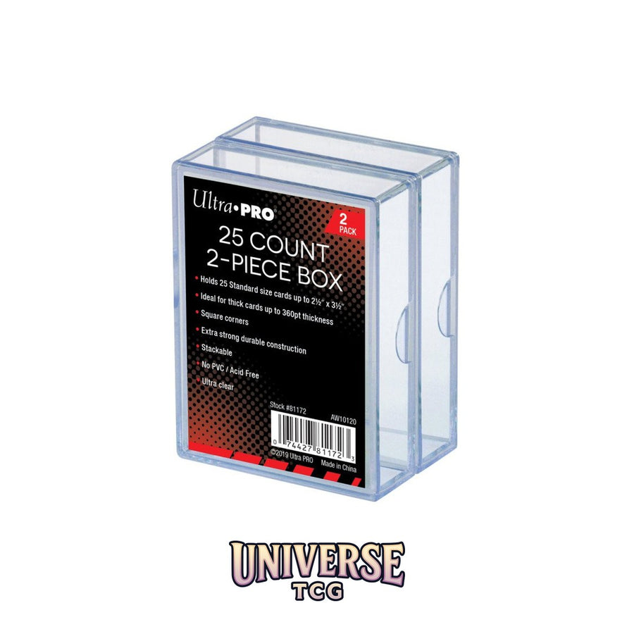 Ultra Pro 2-Piece 25 Count Card Storage Box: Clear (2 Pack)