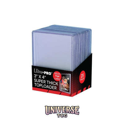 Ultra Pro 3" x 4" Thick 75PT Toploader (25 Pieces)