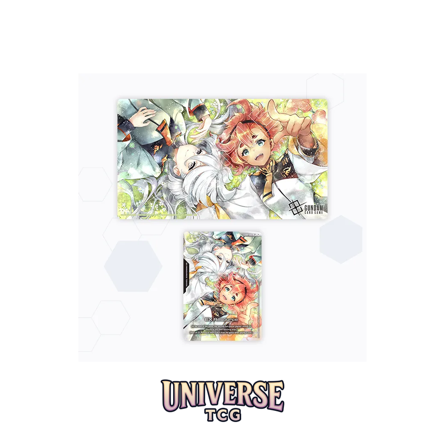 Gundam Card Game – Official Playmat and Card Set Suletta & Miorine [EVX02]