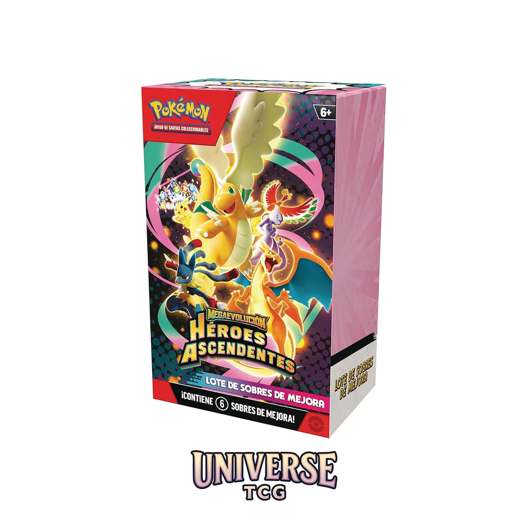 Pokémon Heroes Ascendentes trading card game box on a white background