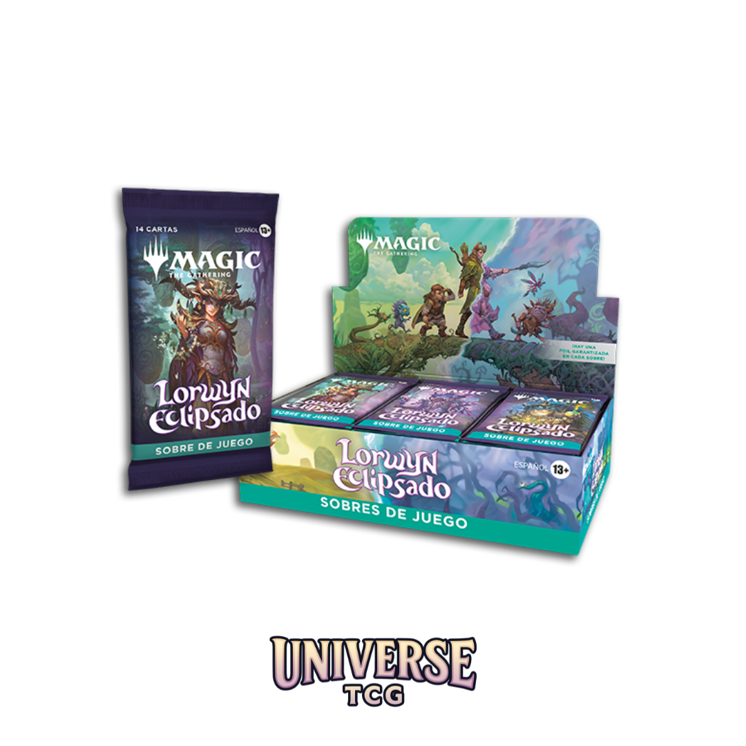 Card game packaging with 'Lorwyn Eclipsado' on a white background