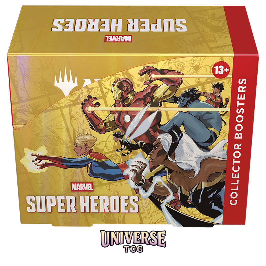 MTG Marvel Super Heroes Collector Booster Display with 12 premium packs - English Edition factory sealed - Box Back
