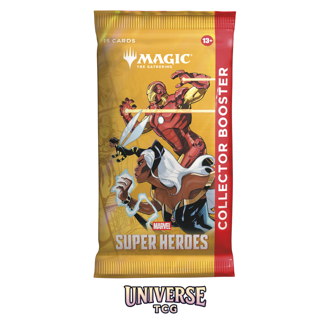 MTG Marvel Super Heroes Collector Booster Display with 12 premium packs - English Edition factory sealed - Detail View