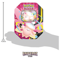 Pokémon: Lata Megaluz Lunar: Mega-Clefable ex de JCC Pokémon (4 Sobres de Mejora y 1 Carta holográfica de promoción) | TCG