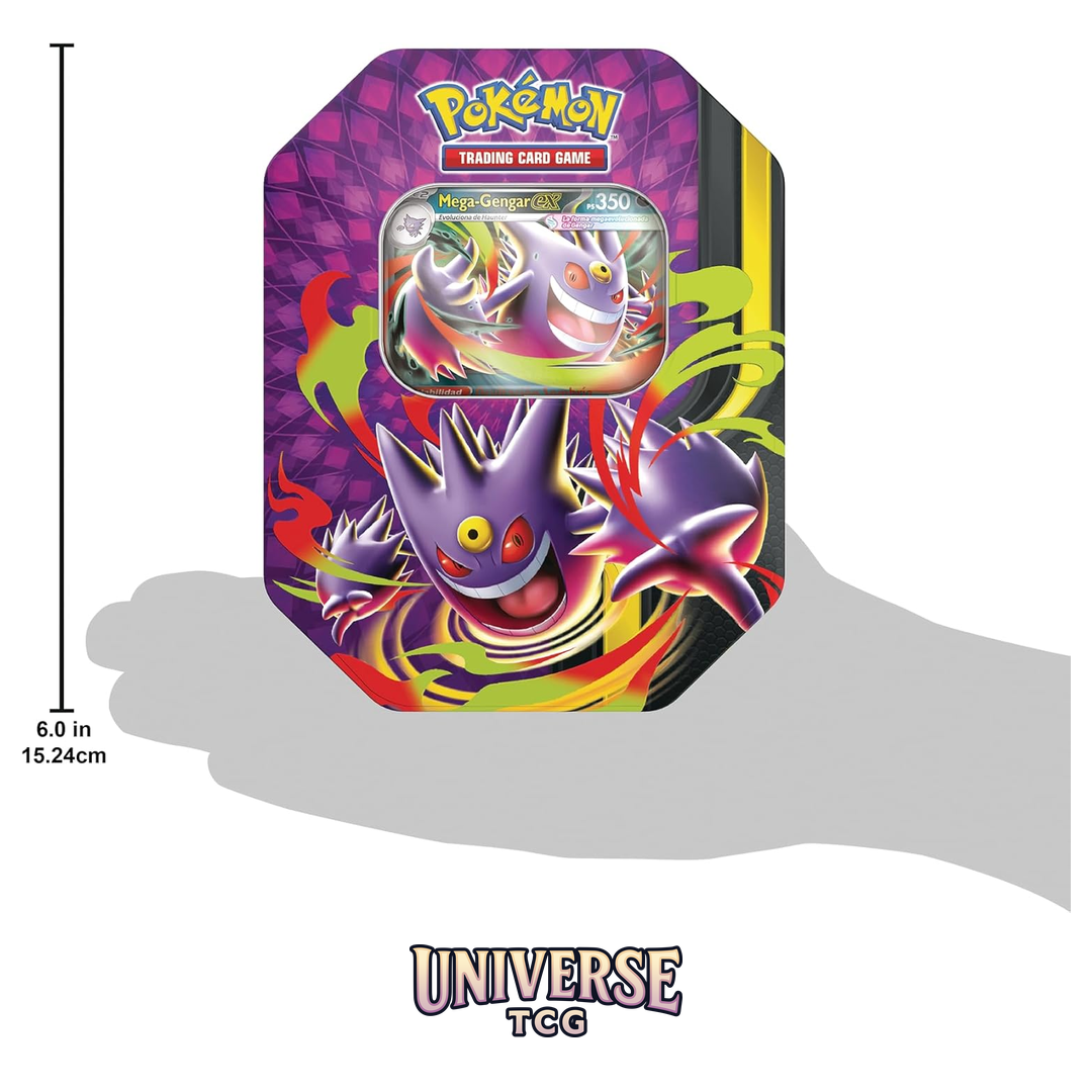 Pokémon: Lata Megaluz Lunar: Mega-Gengar ex de JCC Pokémon (4 Sobres de Mejora y 1 Carta holográfica de promoción) - Detail View