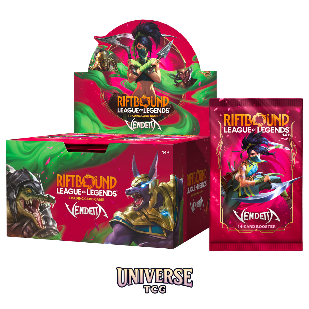 Riftbound League of Legends TCG Vendetta Booster Display - 24 English booster packs with new Champions - Contents