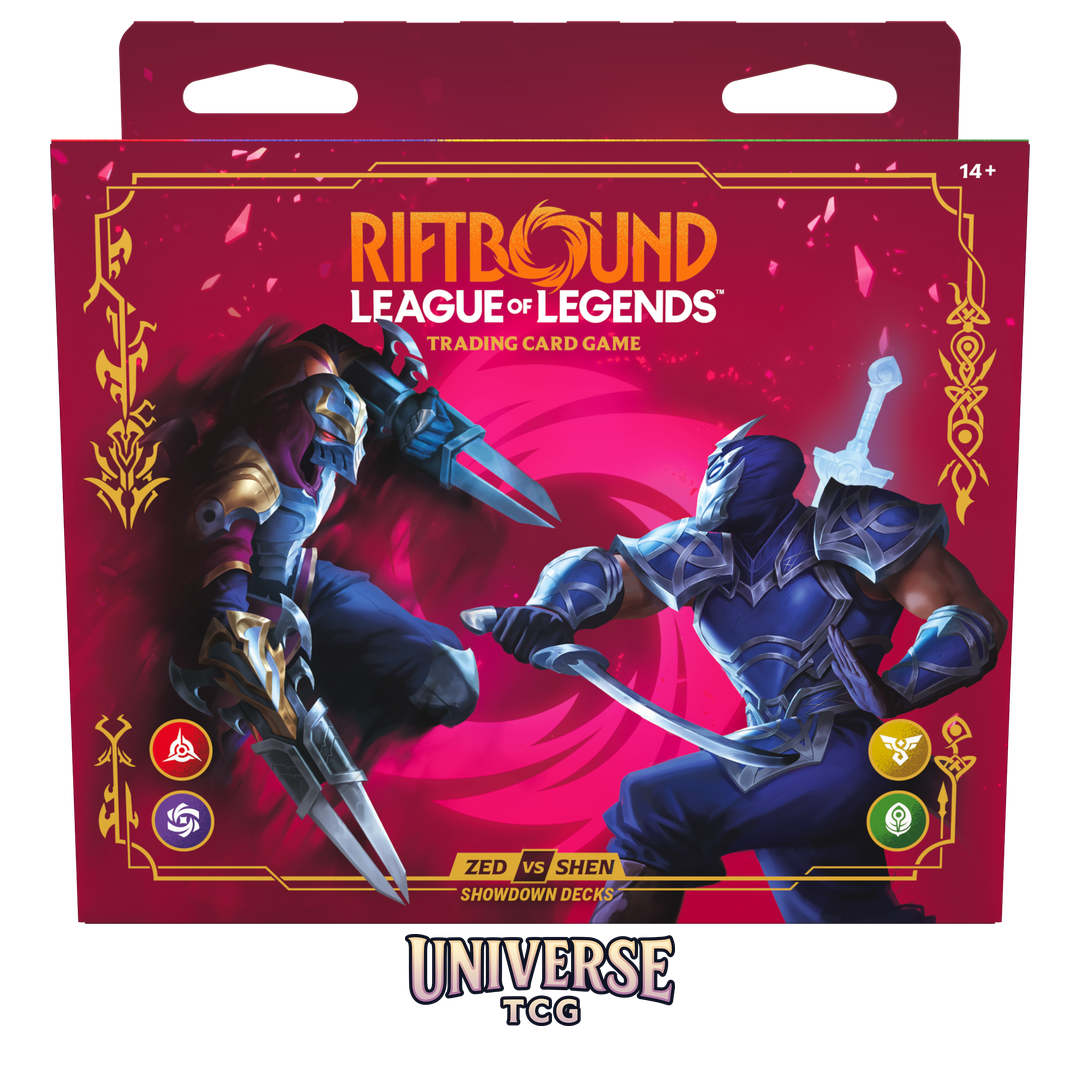 Riftbound League of Legends TCG Vendetta Champion Deck Showdown Zed vs Shen Display - 4 English preconstructed decks - Contents