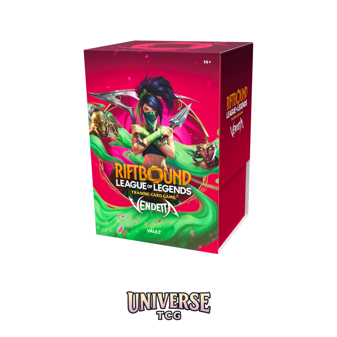 Riftbound League of Legends TCG Vendetta Vault - English bundle with 6 boosters and storage box - Box Front