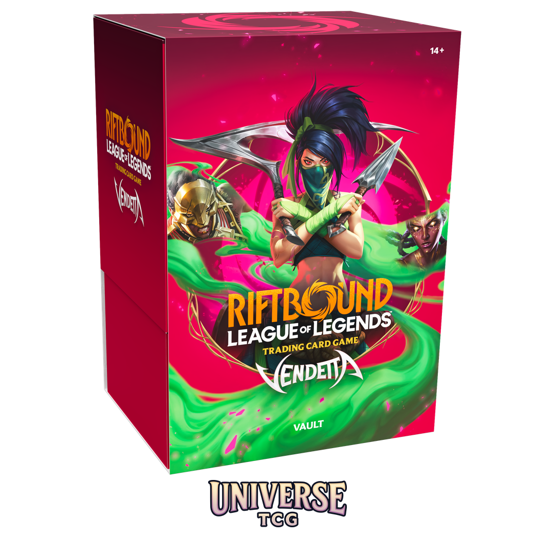 Riftbound League of Legends TCG Vendetta Vault - English bundle with 6 boosters and storage box - Contents