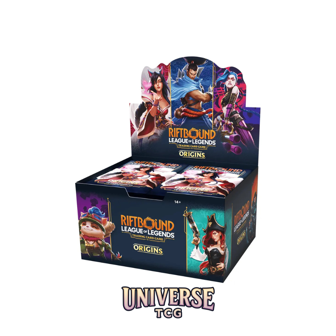Trading card game box featuring characters from 'League of Legends' with 'Universe TCG' branding.