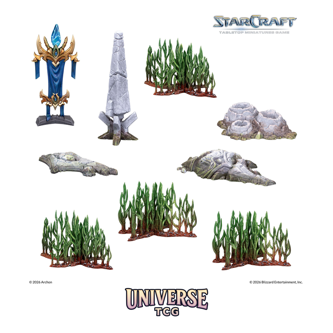 Starcraft TMG Terrain Expansion Set Lost Temple - 15 terrain pieces recreating the iconic Starcraft map by Archon Studio - View 7