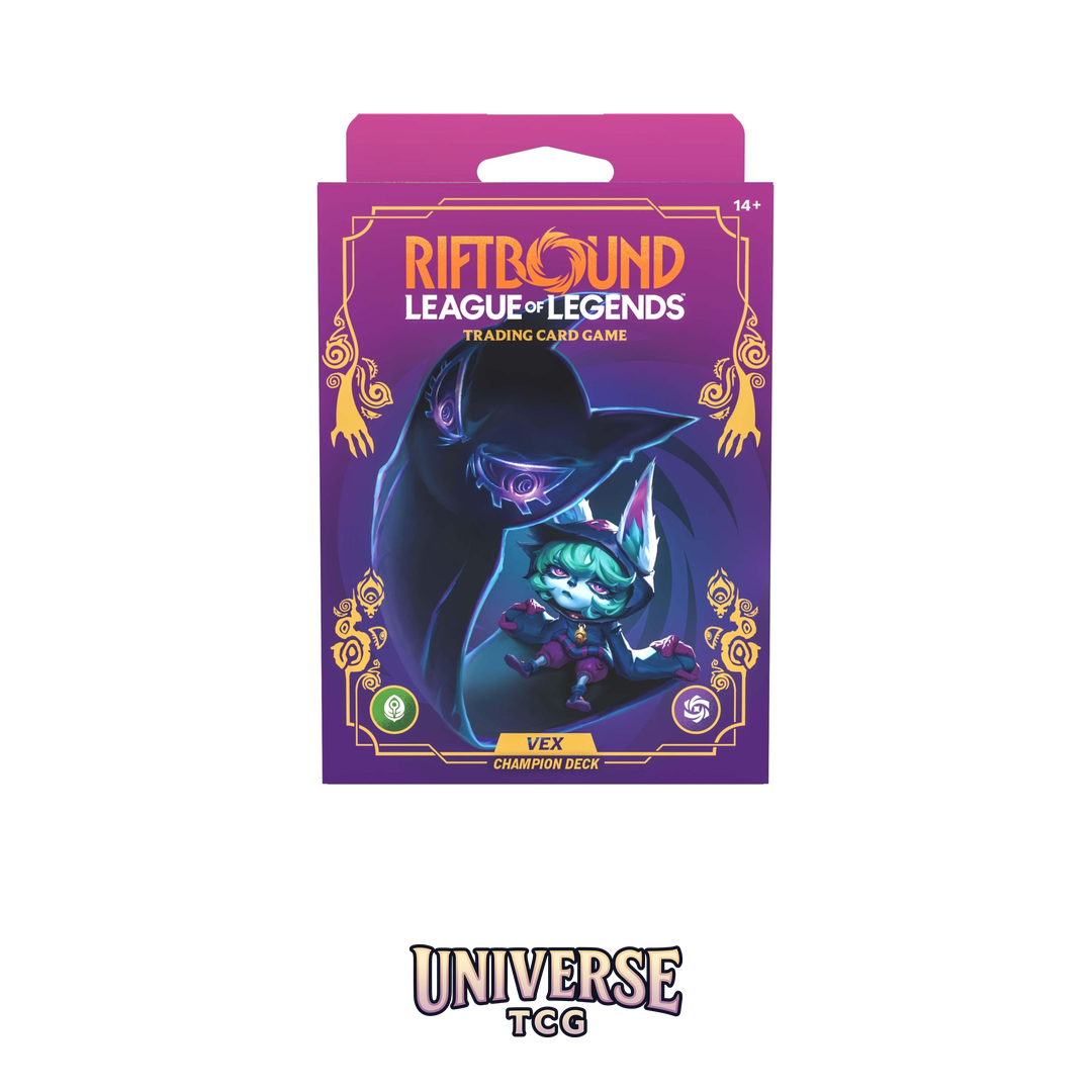 Riftbound League of Legends Unleashed Vex Champion Deck preconstructed 56 cards Shadow Isles control English edition sealed Universe TCG Spain