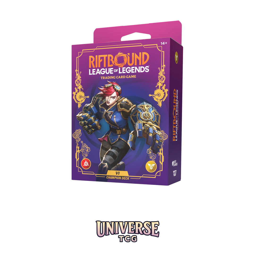Riftbound League of Legends Unleashed Vi Champion Deck preconstructed 56 cards Piltover Zaun aggro English edition sealed Universe TCG Spain