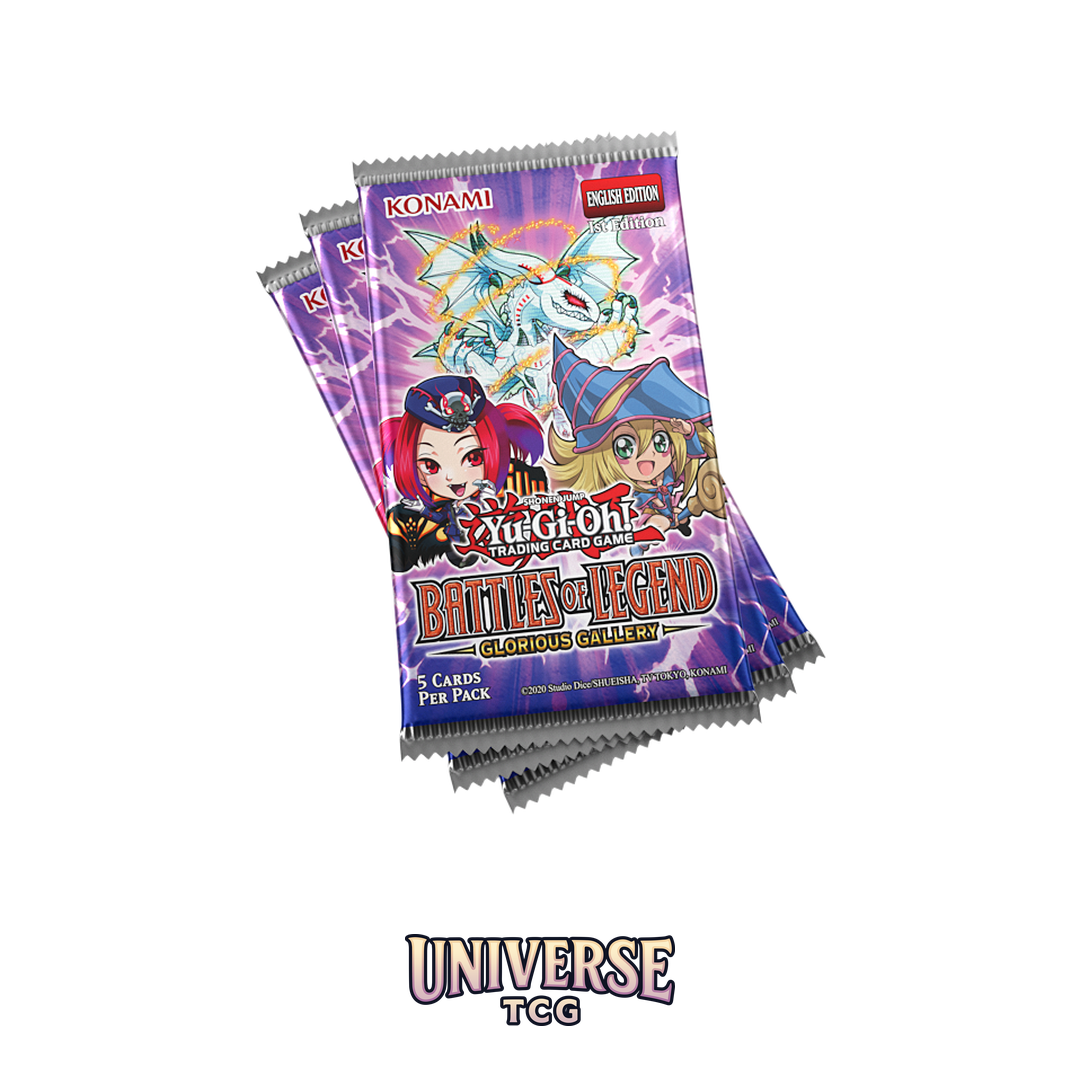 Yu-Gi-Oh! Battles of Legend Glorious Gallery Booster Display - 24 packs with extended art and chibi cards - Box Front